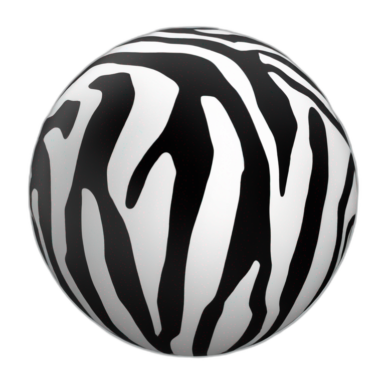 3d sphere with zebra skin pattern texture emoji