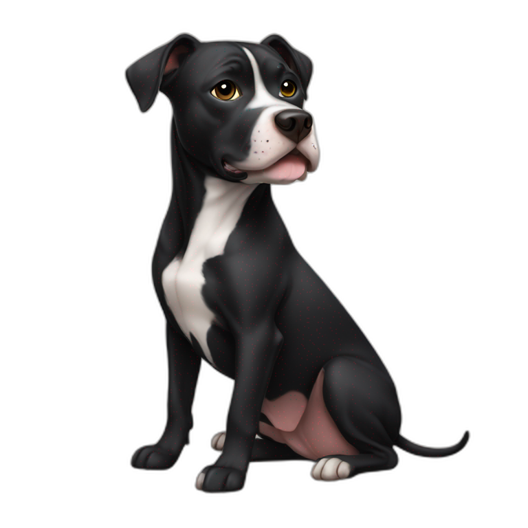 Dog black pitbull emoji