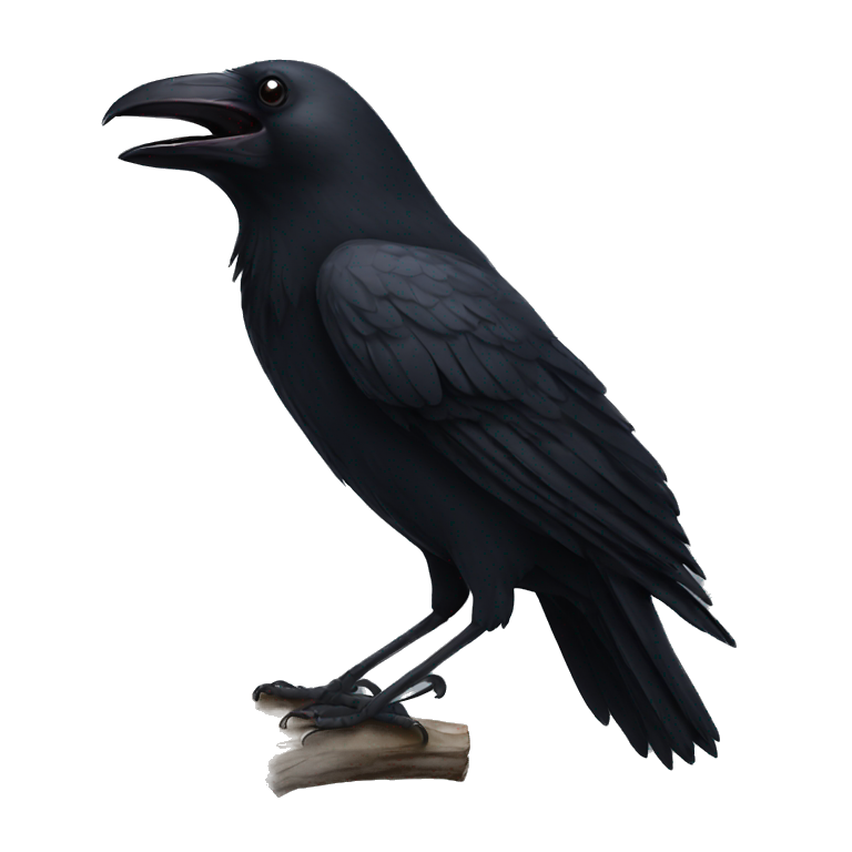 Black raven laughing emoji