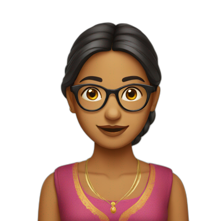 Indian fair girl in specs  emoji