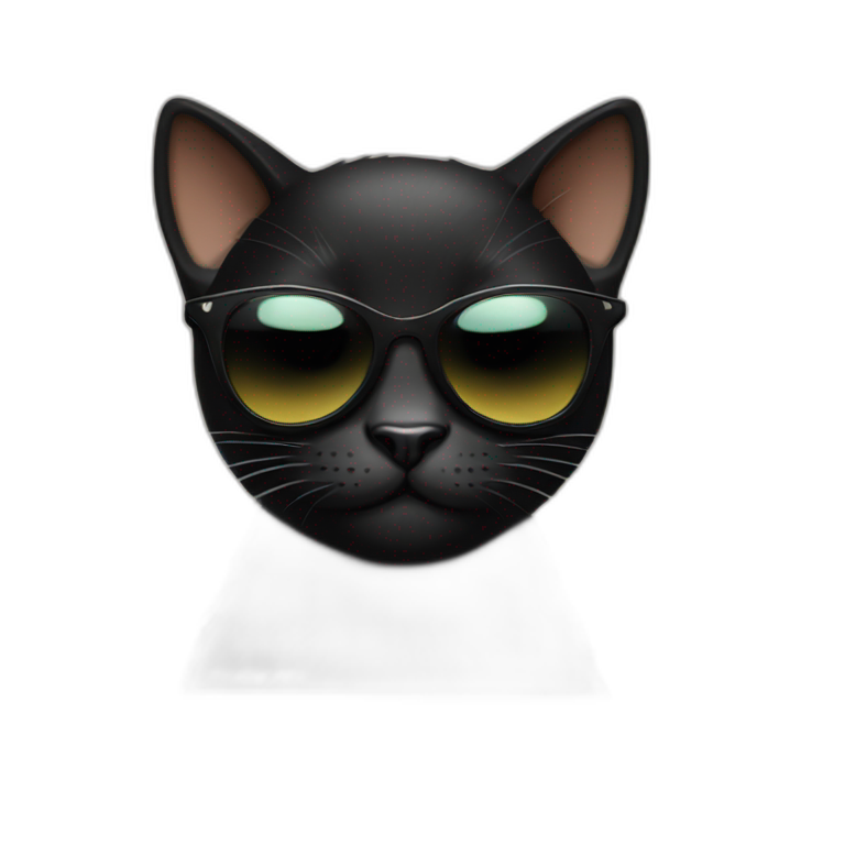 black cat with sunglasses emoji