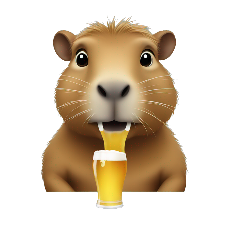Capybara drinking beer  emoji