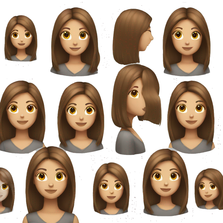 girl with brown straight hair emoji