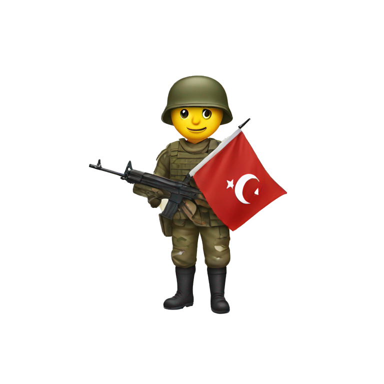 soldier with a turkey flag emoji