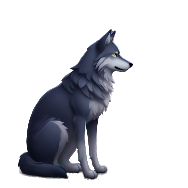 lone wolf twilight moon emoji