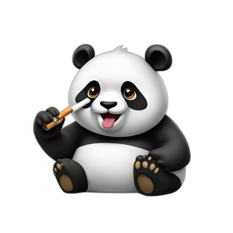 panda smoking emoji