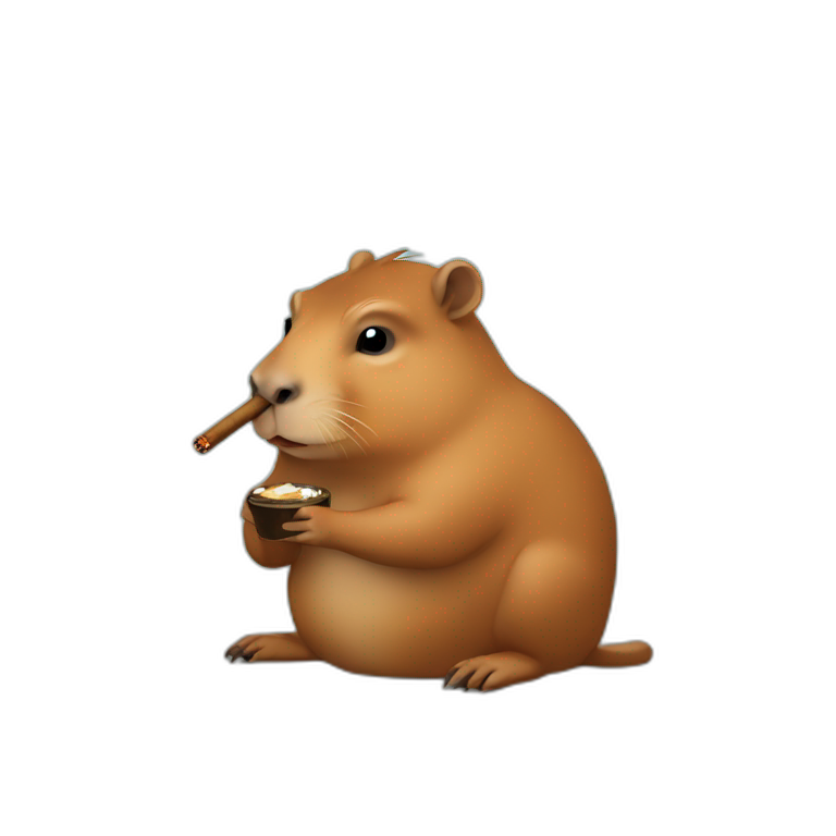 Capybara smoking cigar emoji