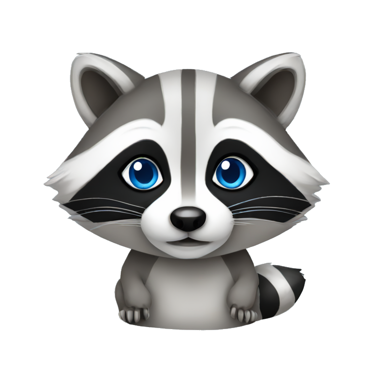 Cute raccoon with blue eye emoji