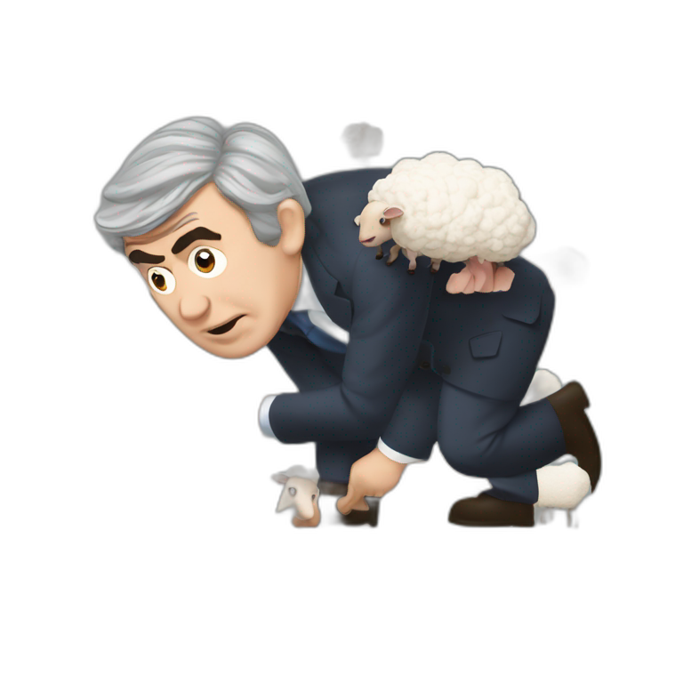 Gordon Brown trying to mount an octo-sheep emoji