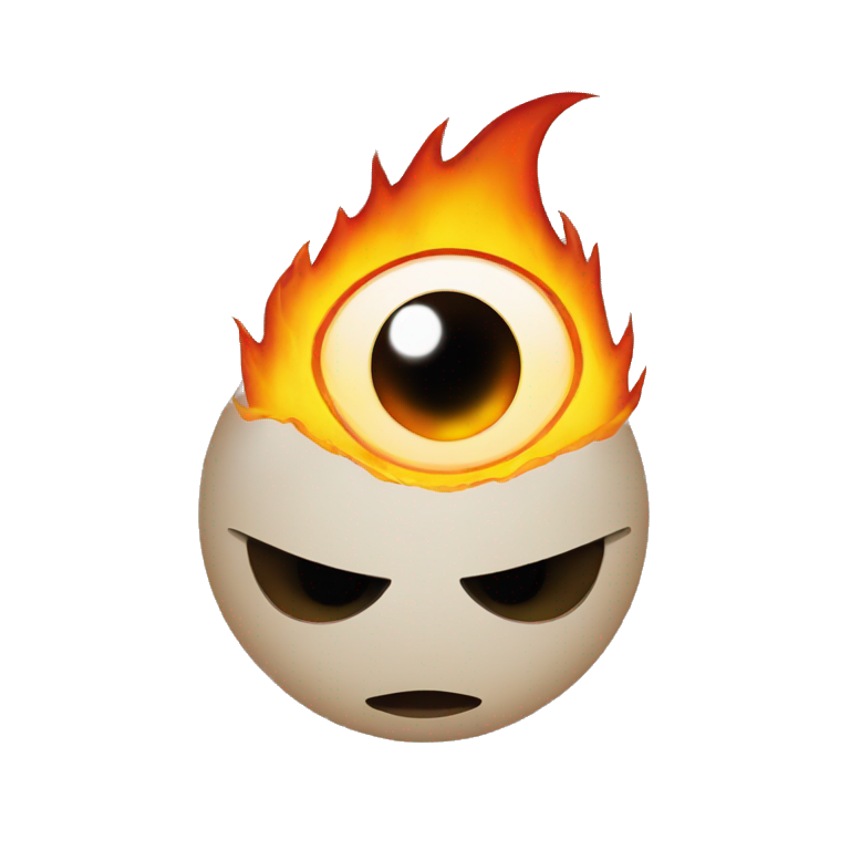 "fire" eye smiley emoji
