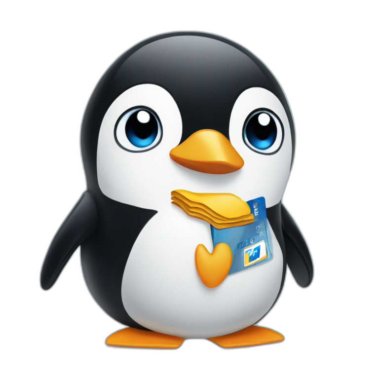 pinguin with paypal emoji