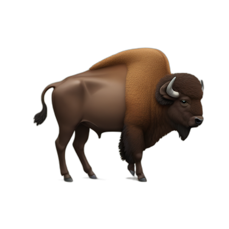 A bison in front of a computer  emoji