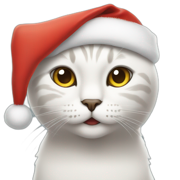 cat in Christmas hat emoji