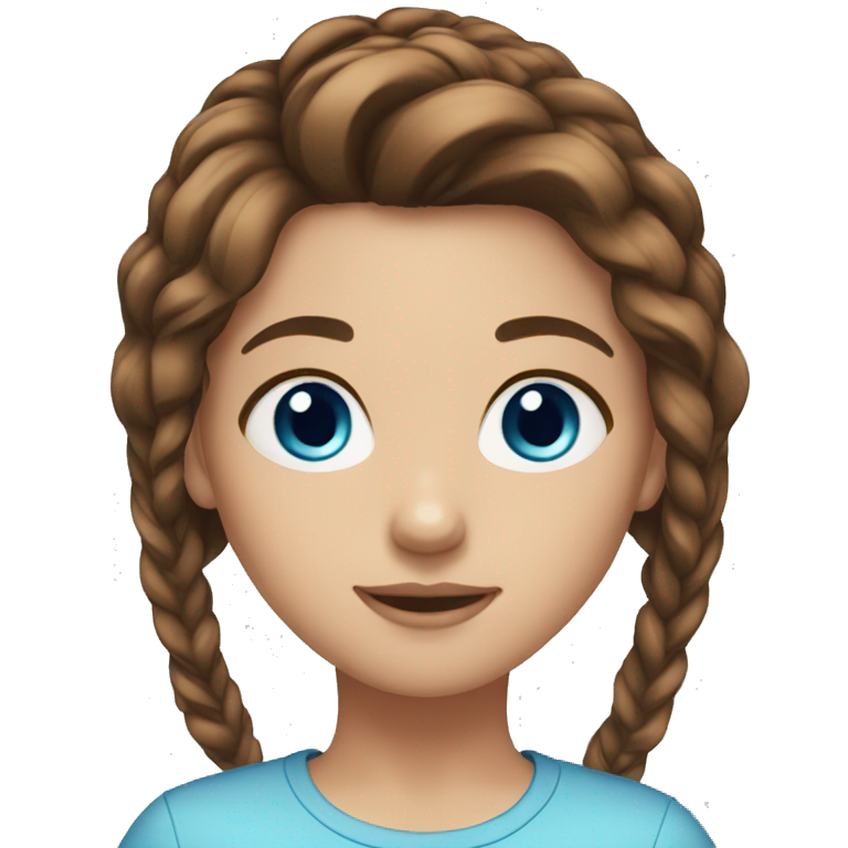 Girl brown hair blue eyes  emoji