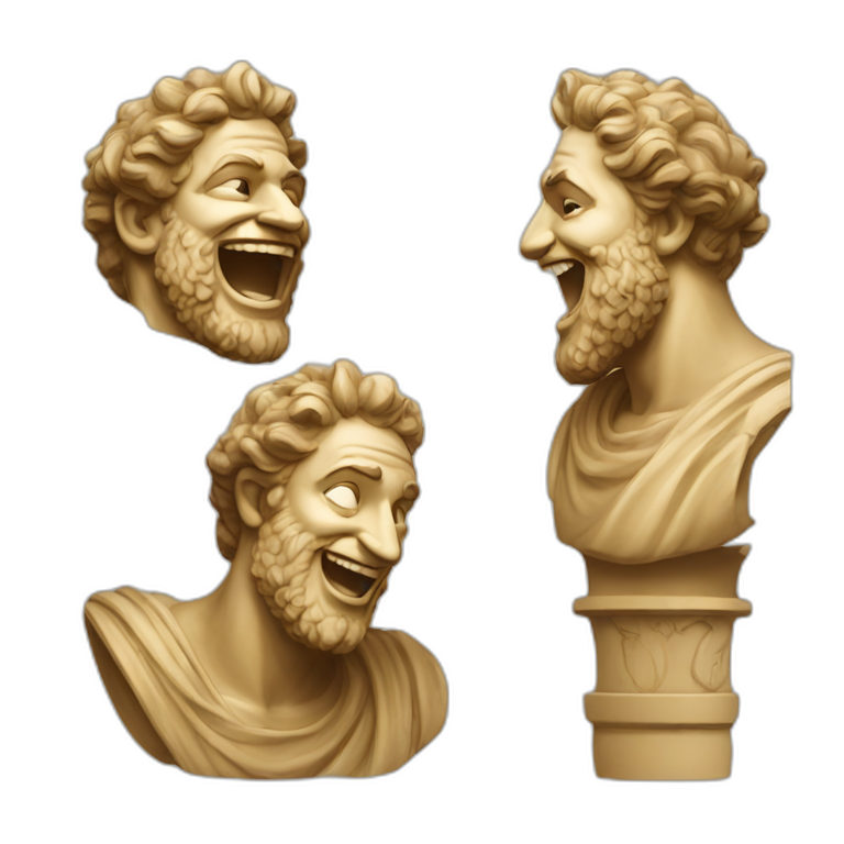 Ancient Greek King Odysseus Statue laughing emoji