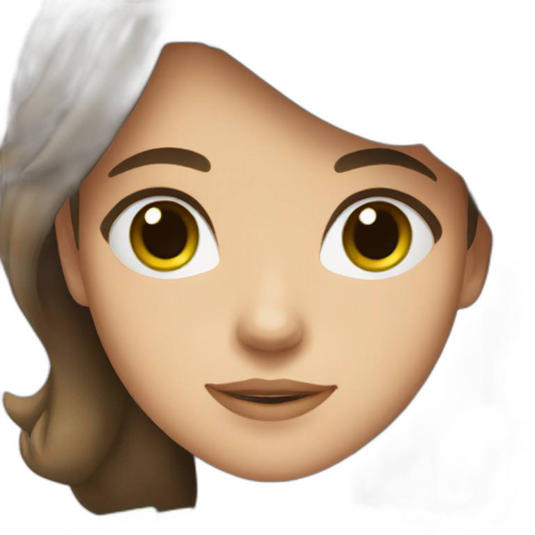 girl trainer with brown hair and green eyes emoji