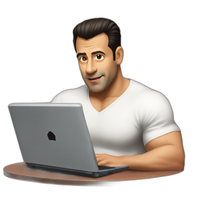 salman khan with laptop emoji