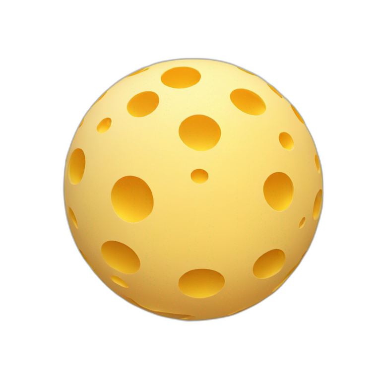 3d sphere with cheese skin pattern texture emoji