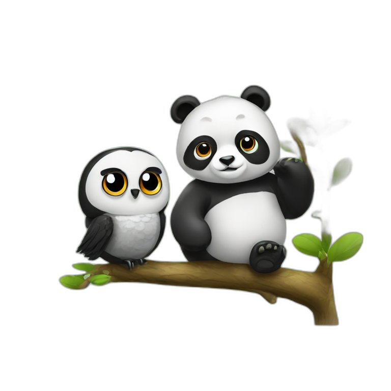 A Panda and an owl emoji