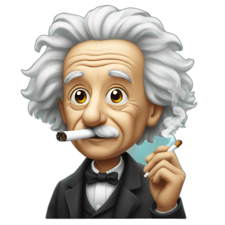 Einstein smoking a cigarette emoji