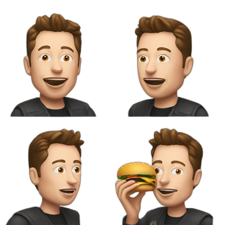 Elon musk eat burger emoji