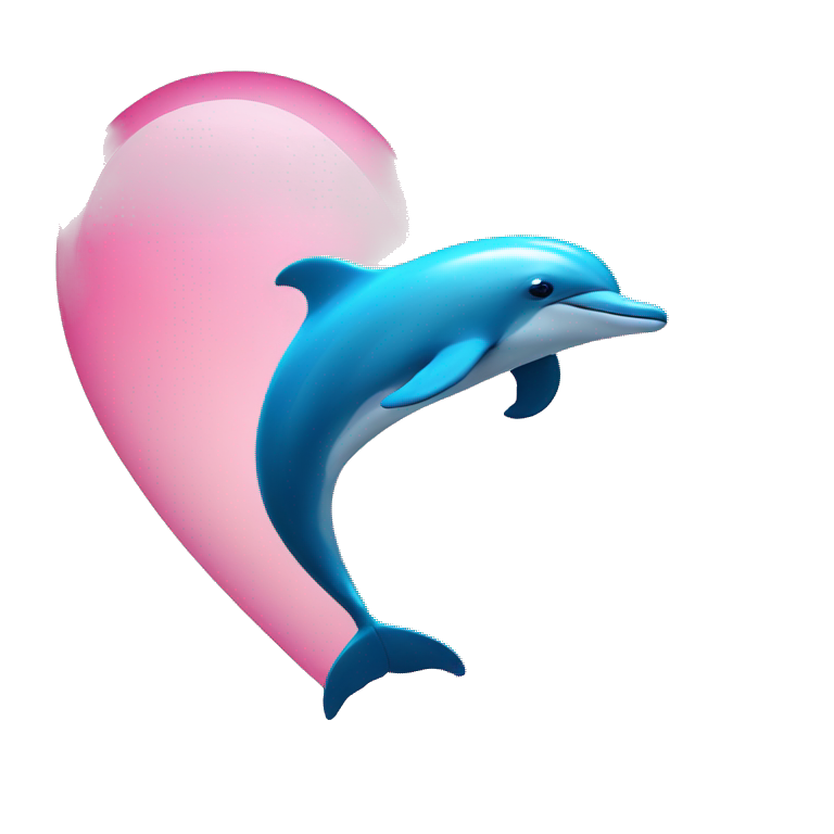 heart shaped dolphin  emoji