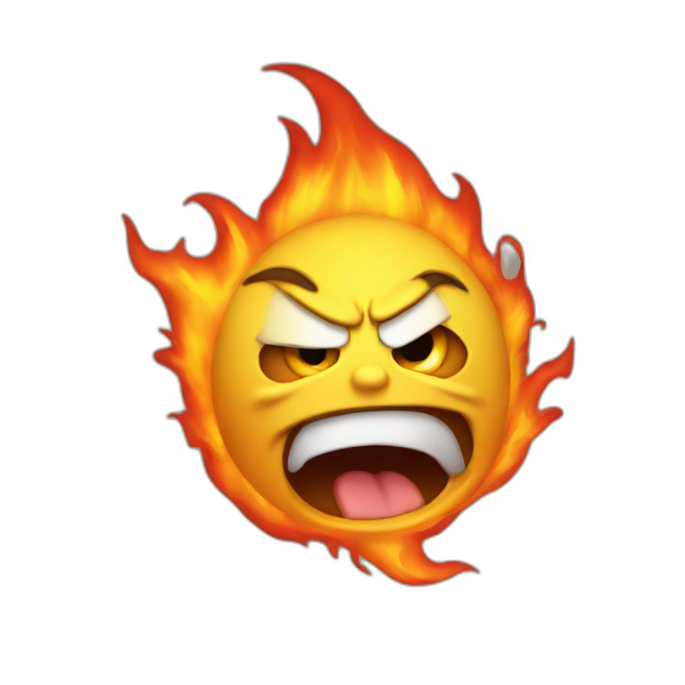 angry emoji spitting fire emoji