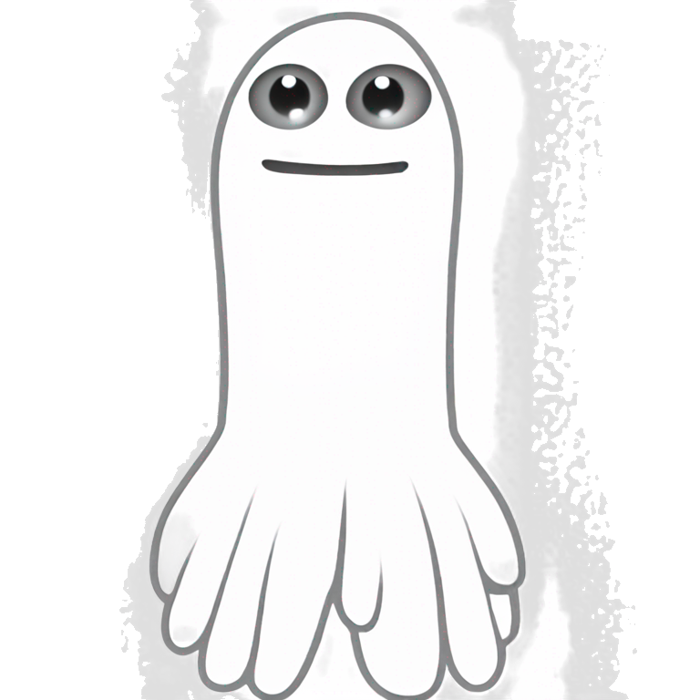 friendly ghost in grayscale emoji