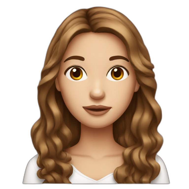 French girl brown hair emoji