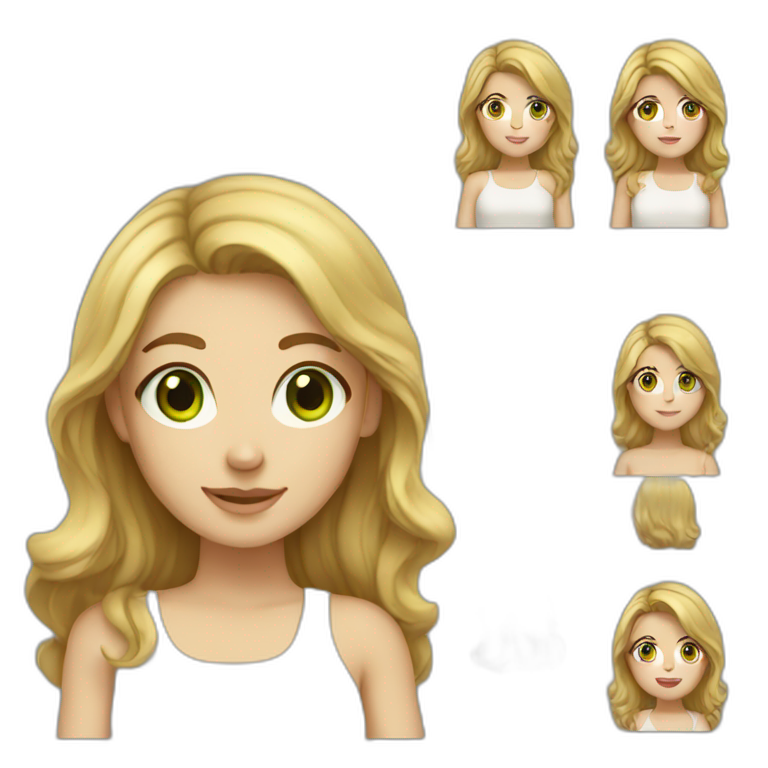 girl with dark blonde hair green eyes and freckles  emoji