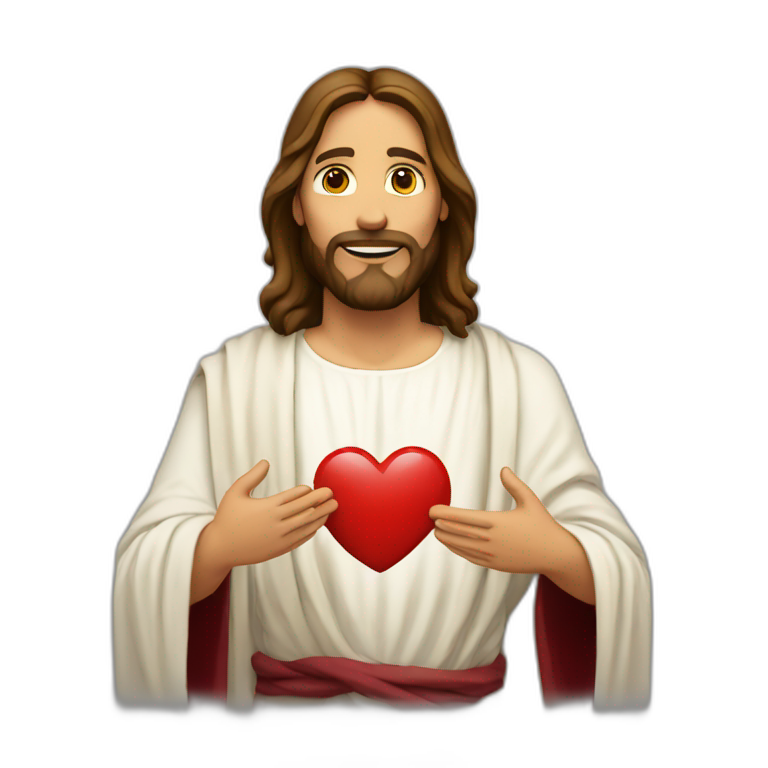 Jesus And hearts emoji