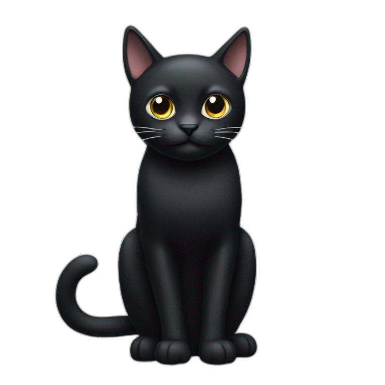 A black cat with a white spot on the head emoji