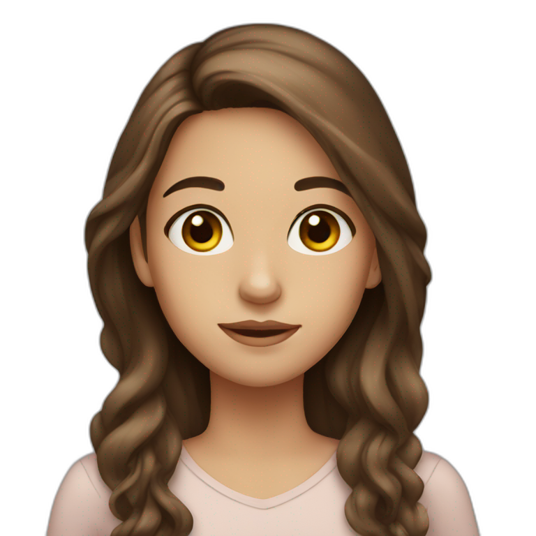 girl with brown eyes and long brown hair emoji