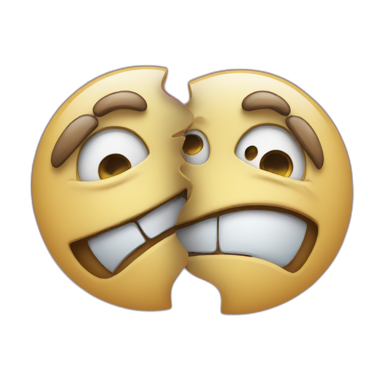 Two face happy and sad emoji