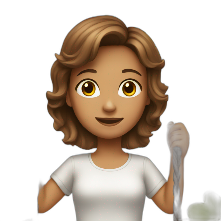 girl brown hair on Swing emoji