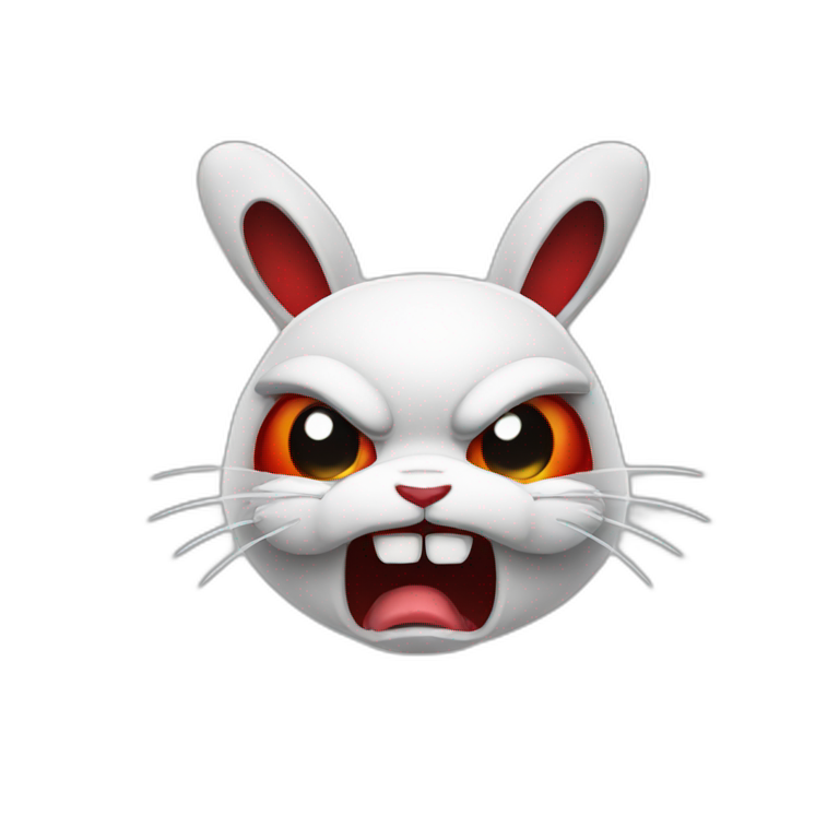 angry bloody rabbit emoji