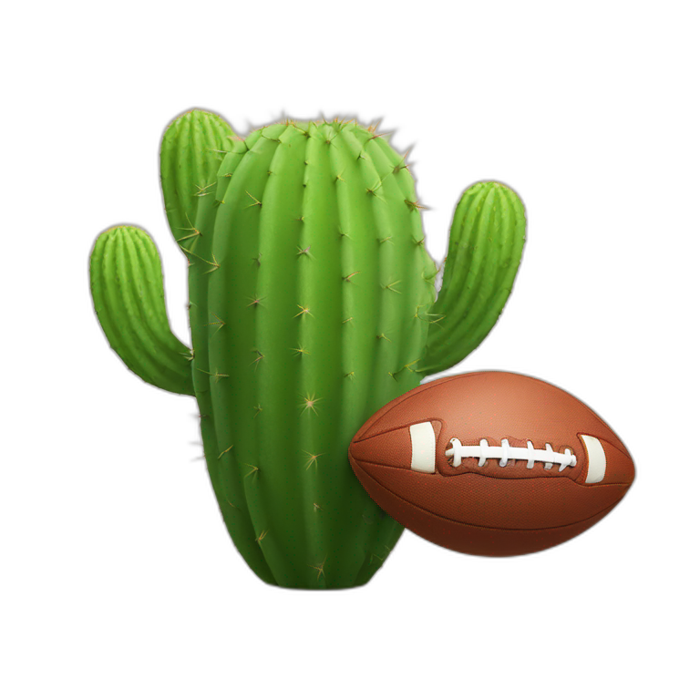 Cactus playing football emoji