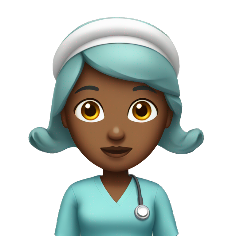 Nursing girl with brown skin emoji