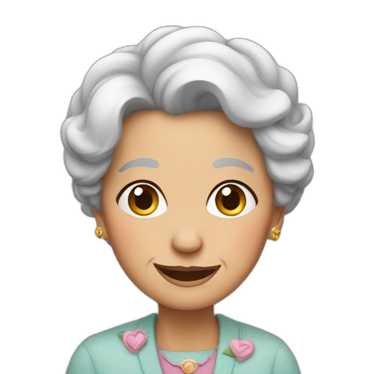 Elderly woman in love emoji