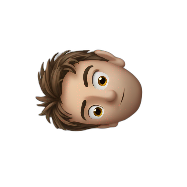 brown-haired boy in black emoji