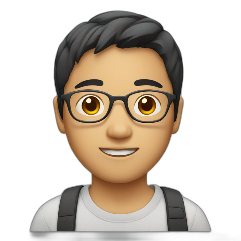 asian boy with glasses emoji