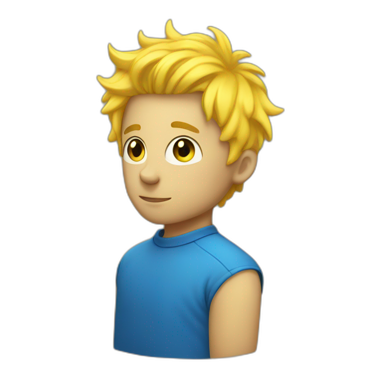 Blue boy and yellow hair emoji