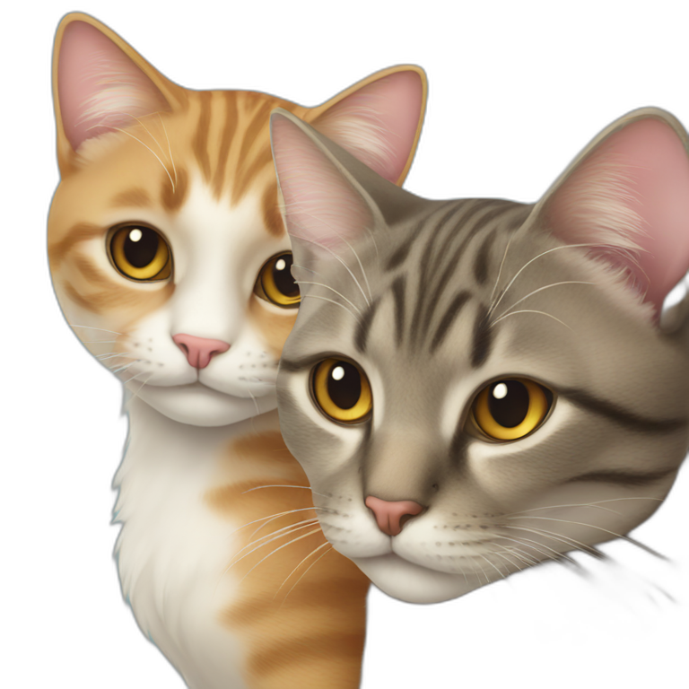 two cats in love emoji