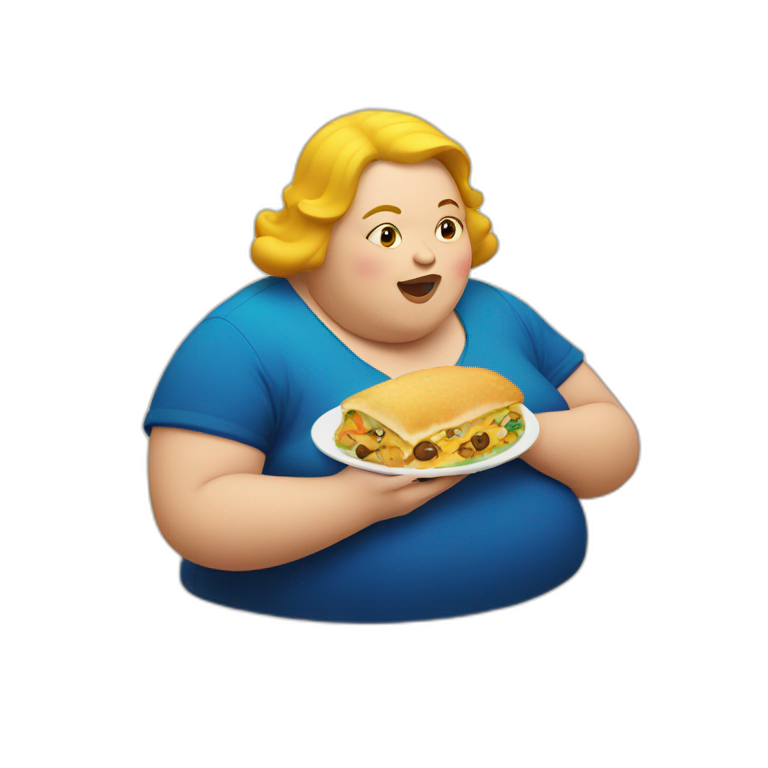 fat lady eating emoji