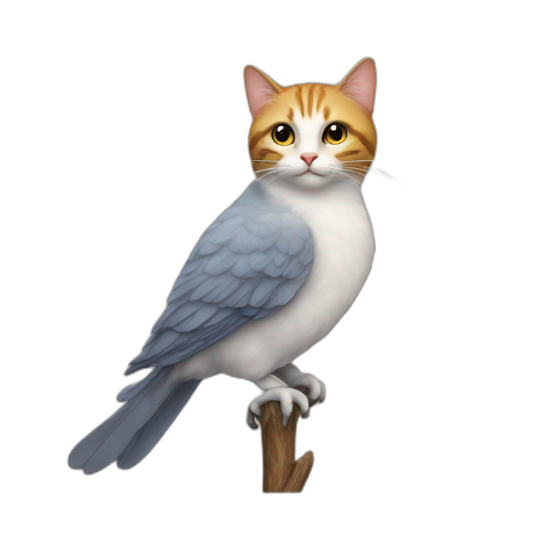 Cat on bird emoji