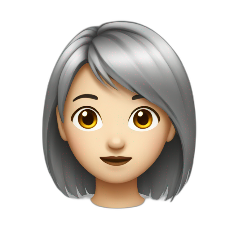 Asian girl with boyish hair emoji