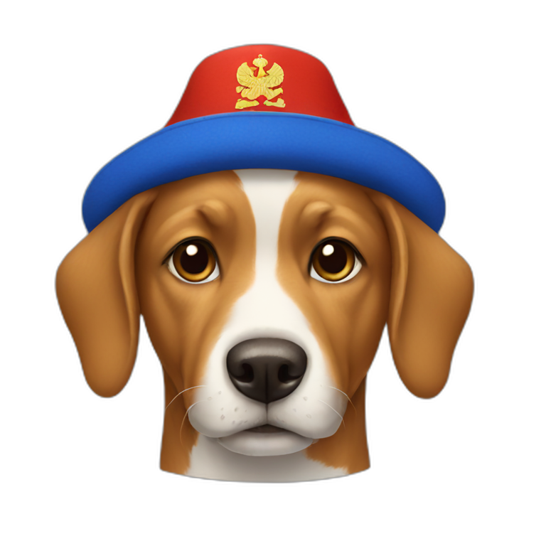 dog wearing russian hat emoji