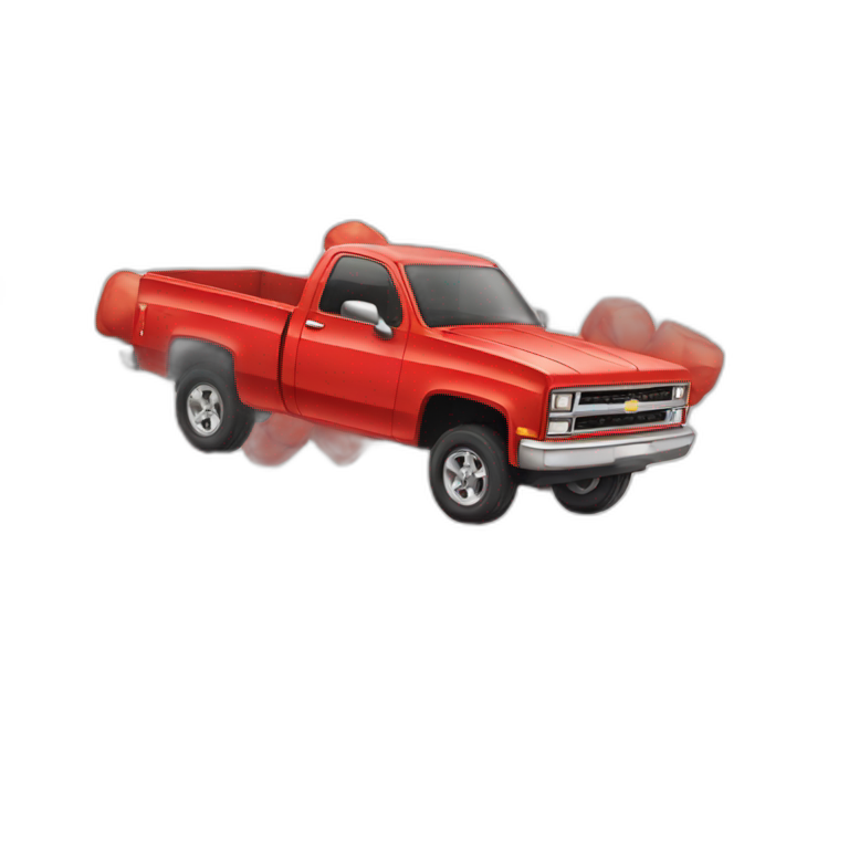 Red Chevrolet pickup emoji