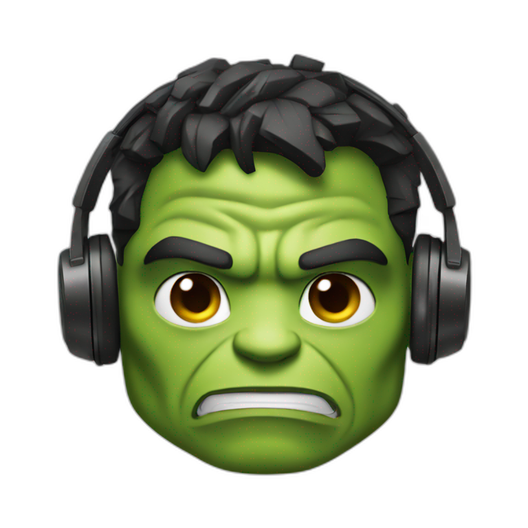 Hulk with headphones  emoji