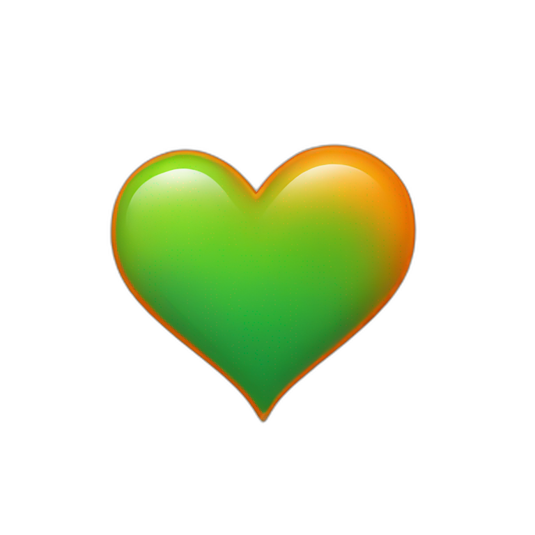 Green and Orange heart emoji